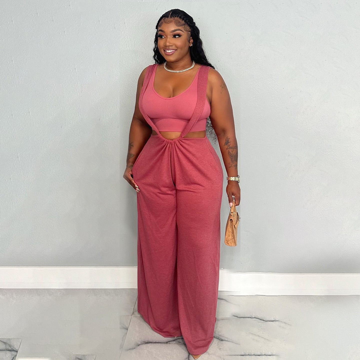 Women Hip Hop Sports Loose Casual Overalls 3