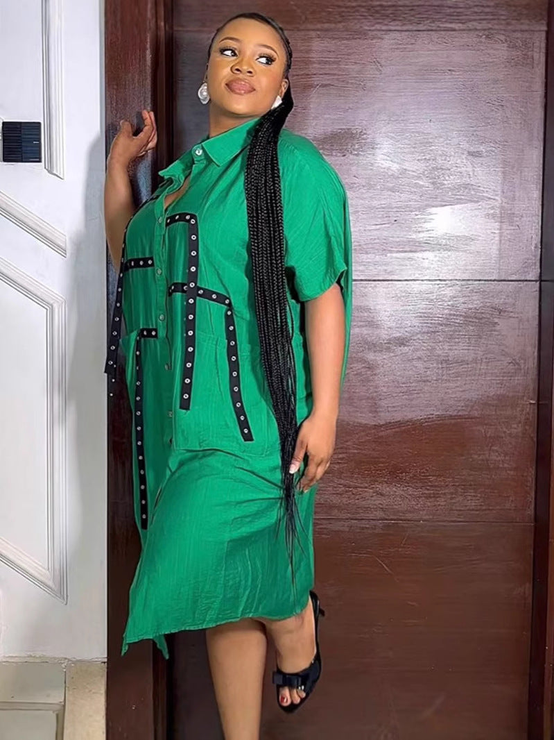 Africa Summer Short Sleeve Plus Size Loose Casual Top 6