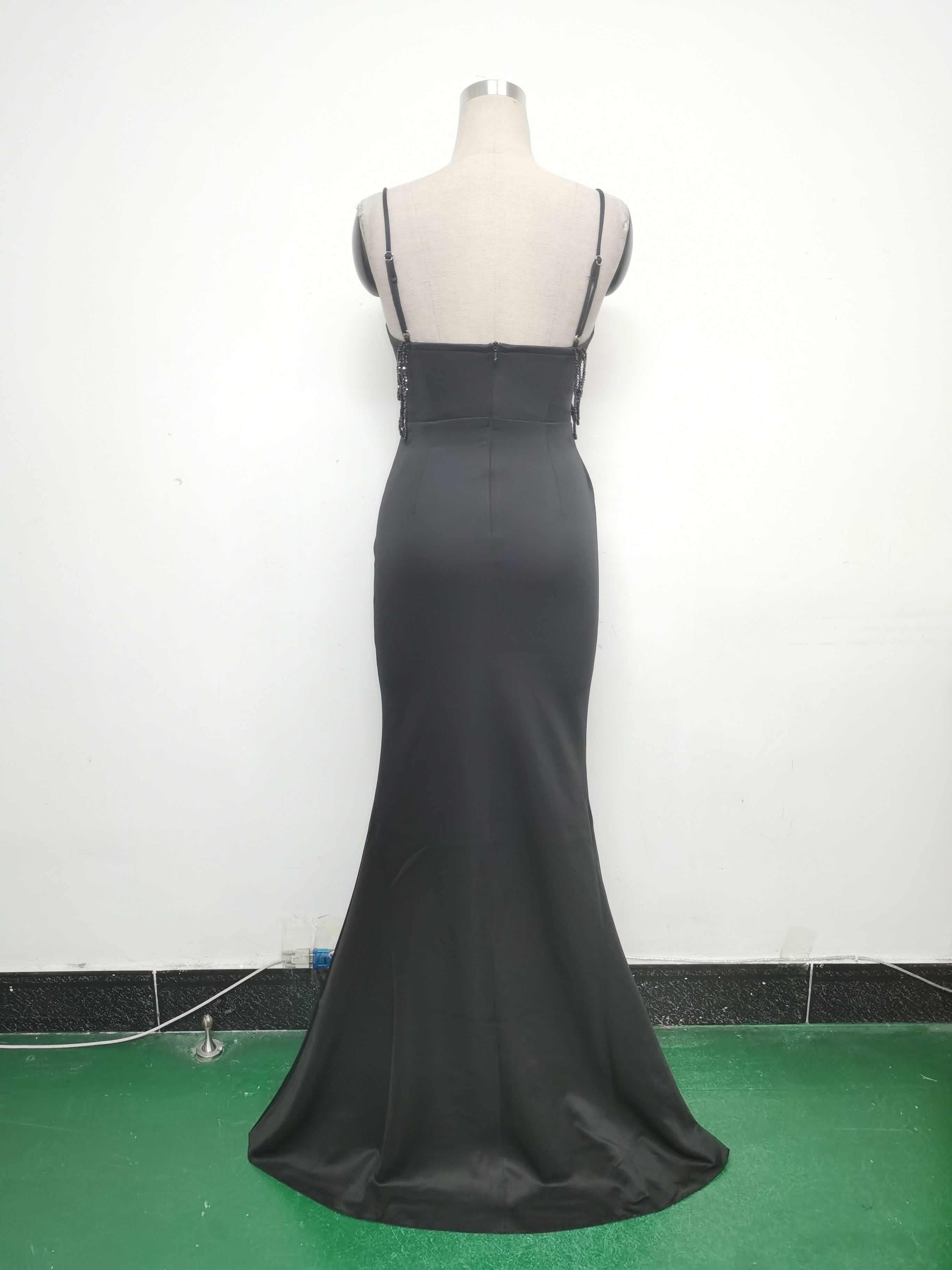 Women Beaded Sexy Suspender Evening Dress 25