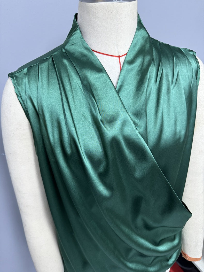 Women spring and summer sleeveless pleated sexy top 20