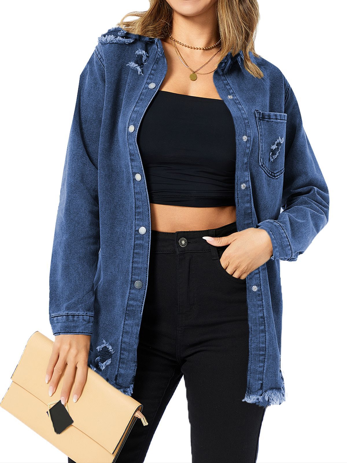 Women Casual Fall/Winter Long Sleeve Denim Jacket 10