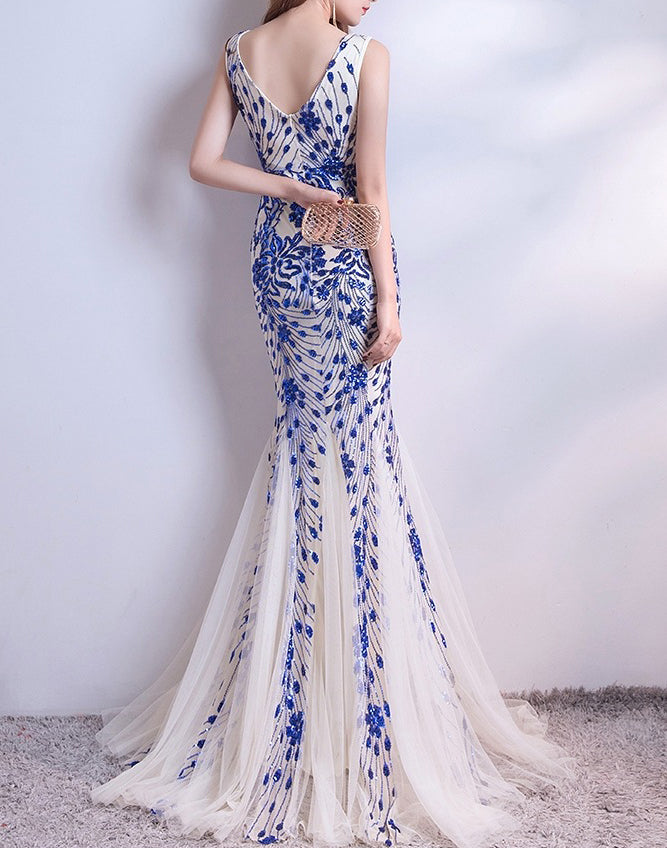 Evening dress female Formal Party Chic elegant annual meeting long fishtail sequin sexy dress 11