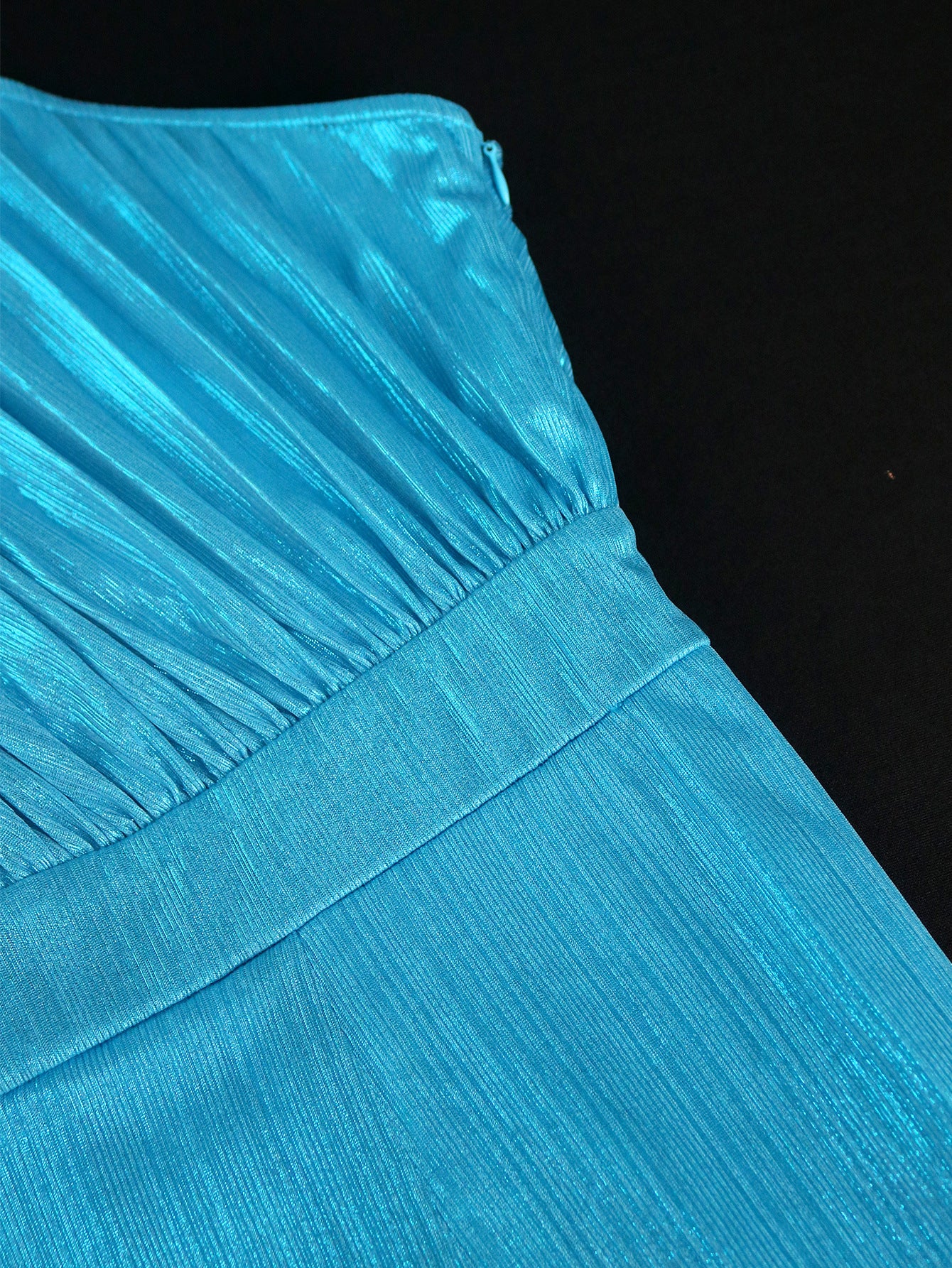 One-Shoulder Pleated Sleeve Formal Party Dresses 14