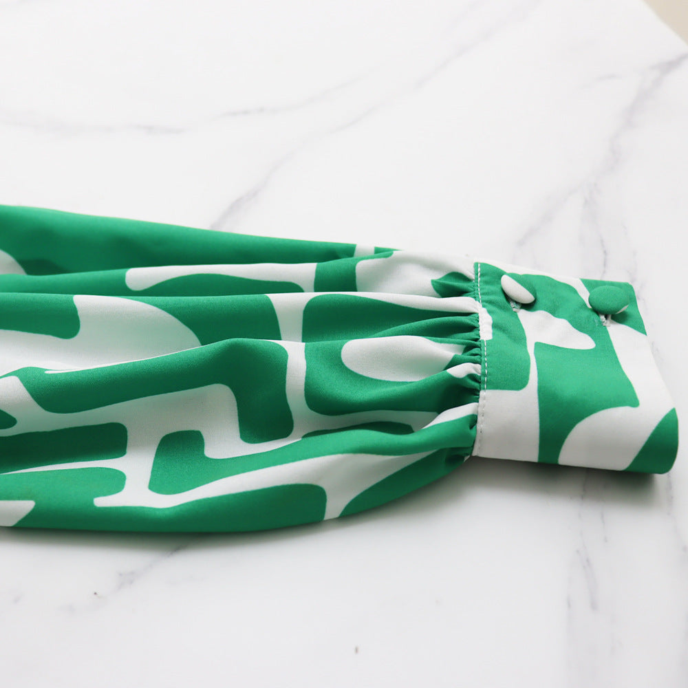 Loose Printed Long Shirt Casual Women's Shorts Set Summer Two-Piece Set 20