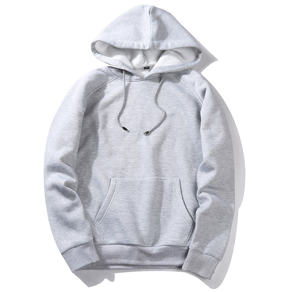 Men's Loose Solid Fleece Long Sleeve Hoodies 5