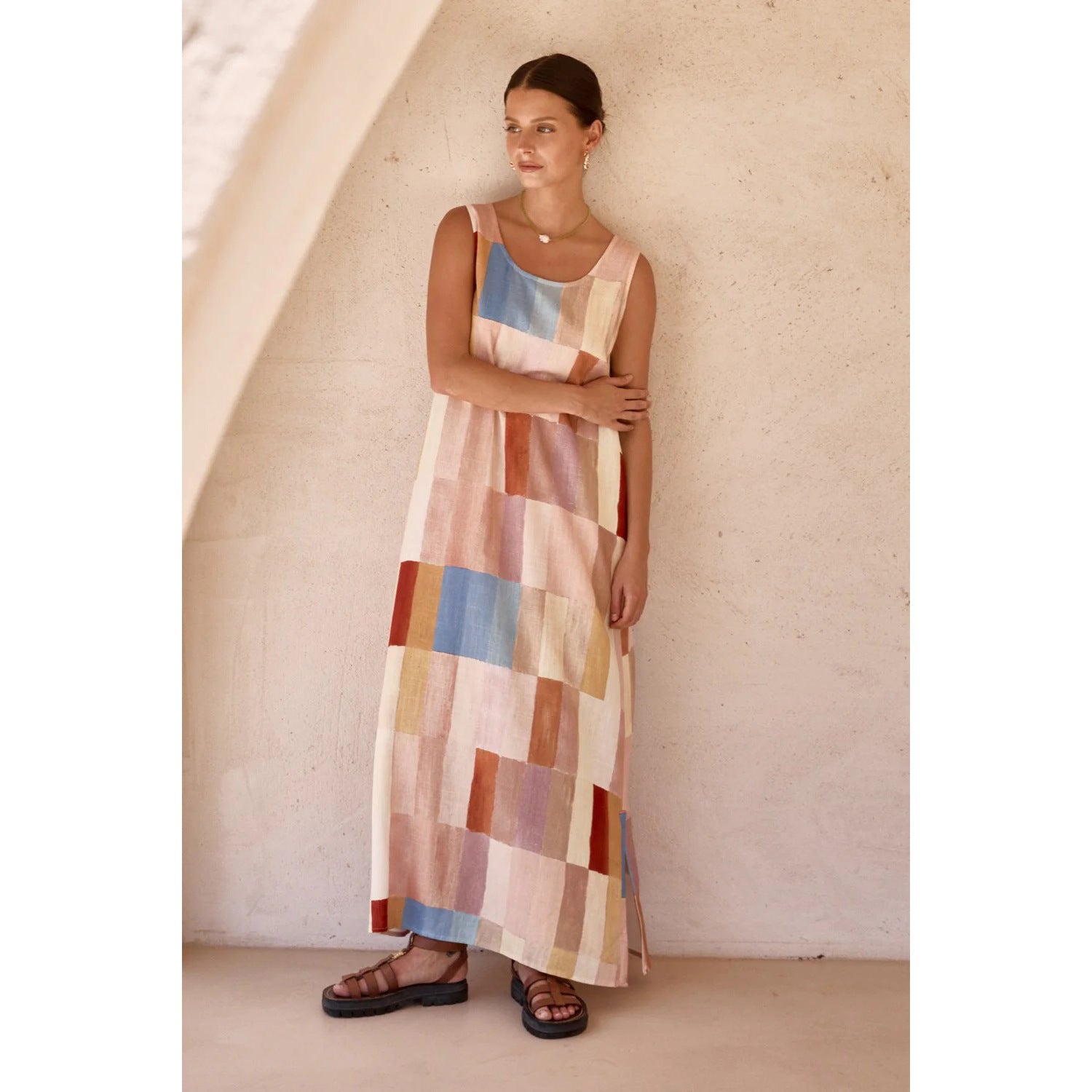 Fashion Strap Slit Casual Loose Holidays Women Dress 4