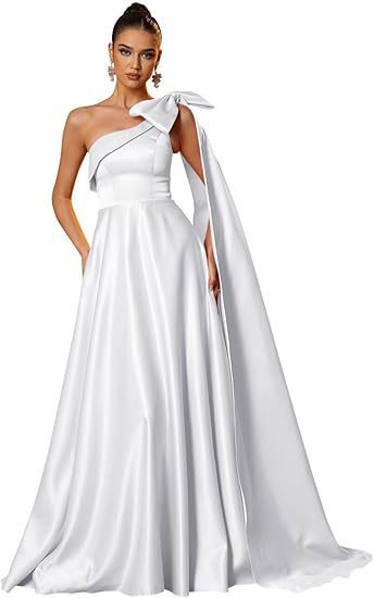 Women One-Shoulder Satin Formal Evening Dress（Processing time need 3-6 days） 51