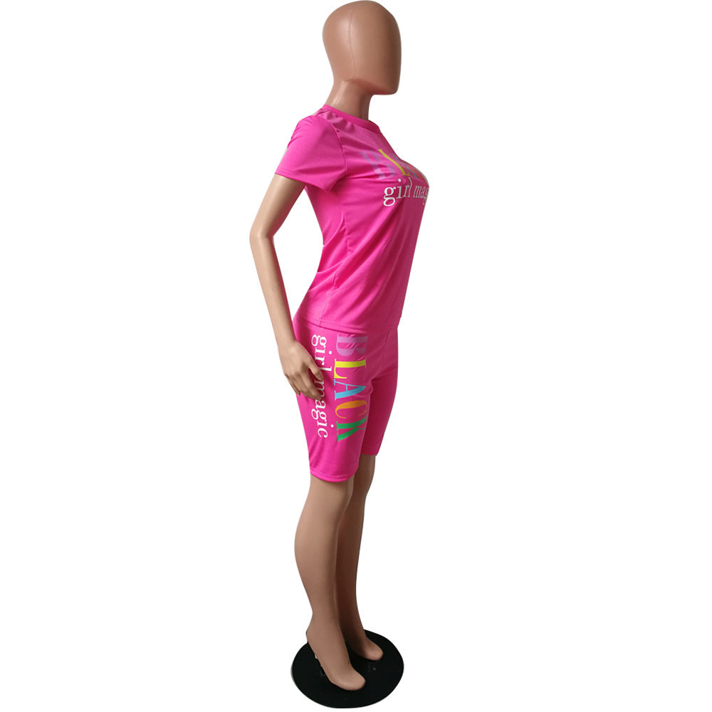 Summer fashionable solid color two-piece fashion casual shorts set 14