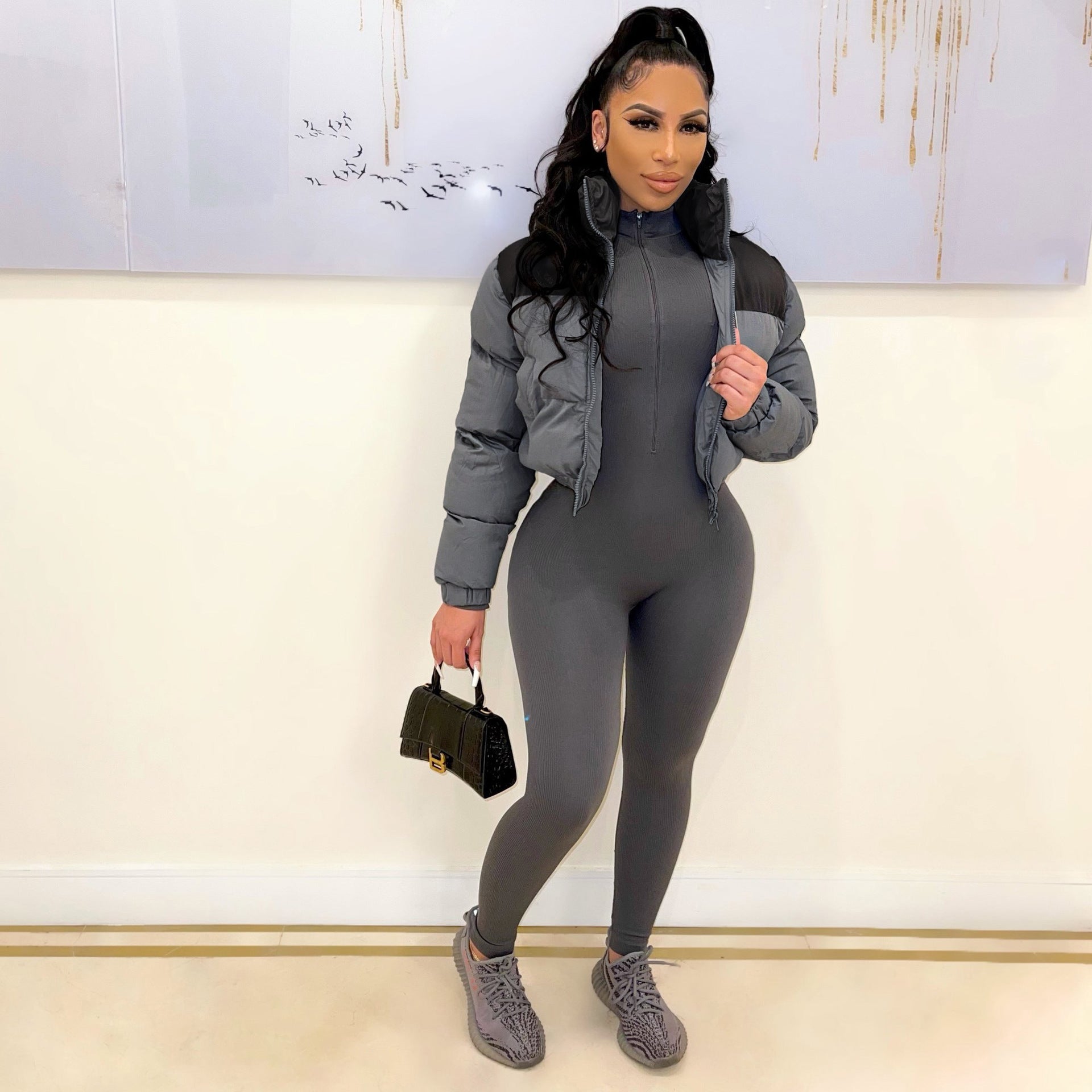 Autumn Winter Women's Coat Trendy Cotton-padded Short Jacket