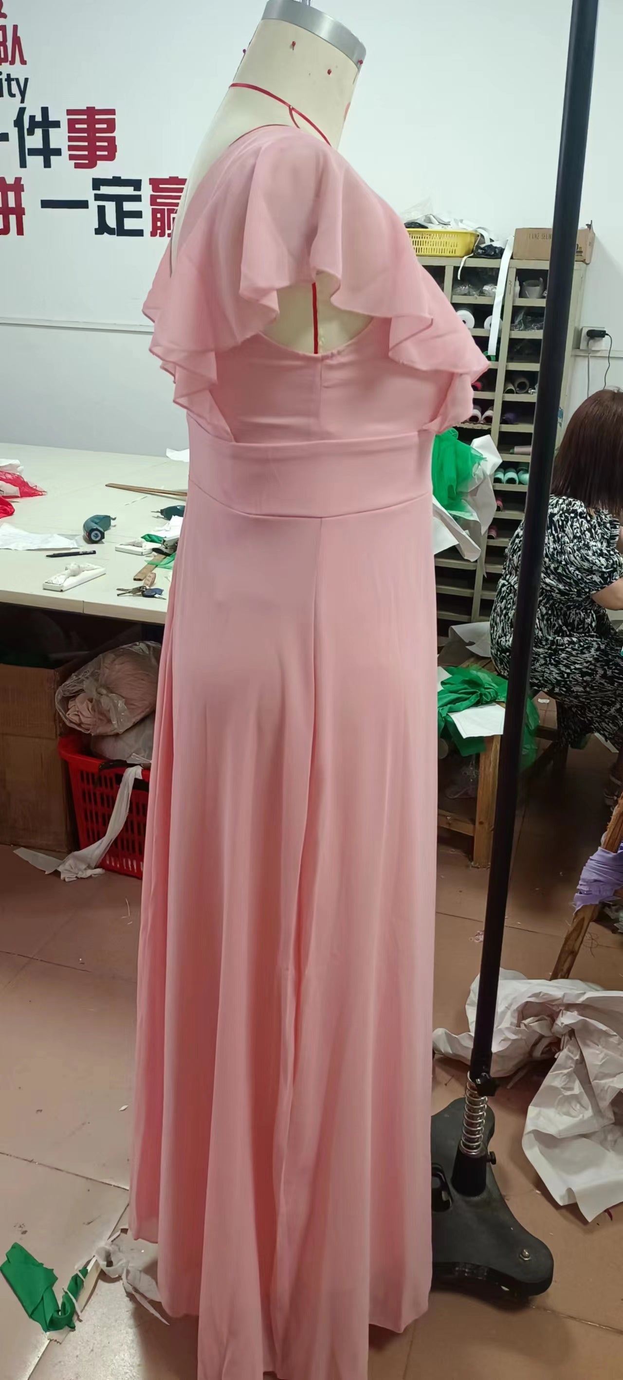 Spring And Summer Women's Solid Color Slim Bridesmaid Dress 8