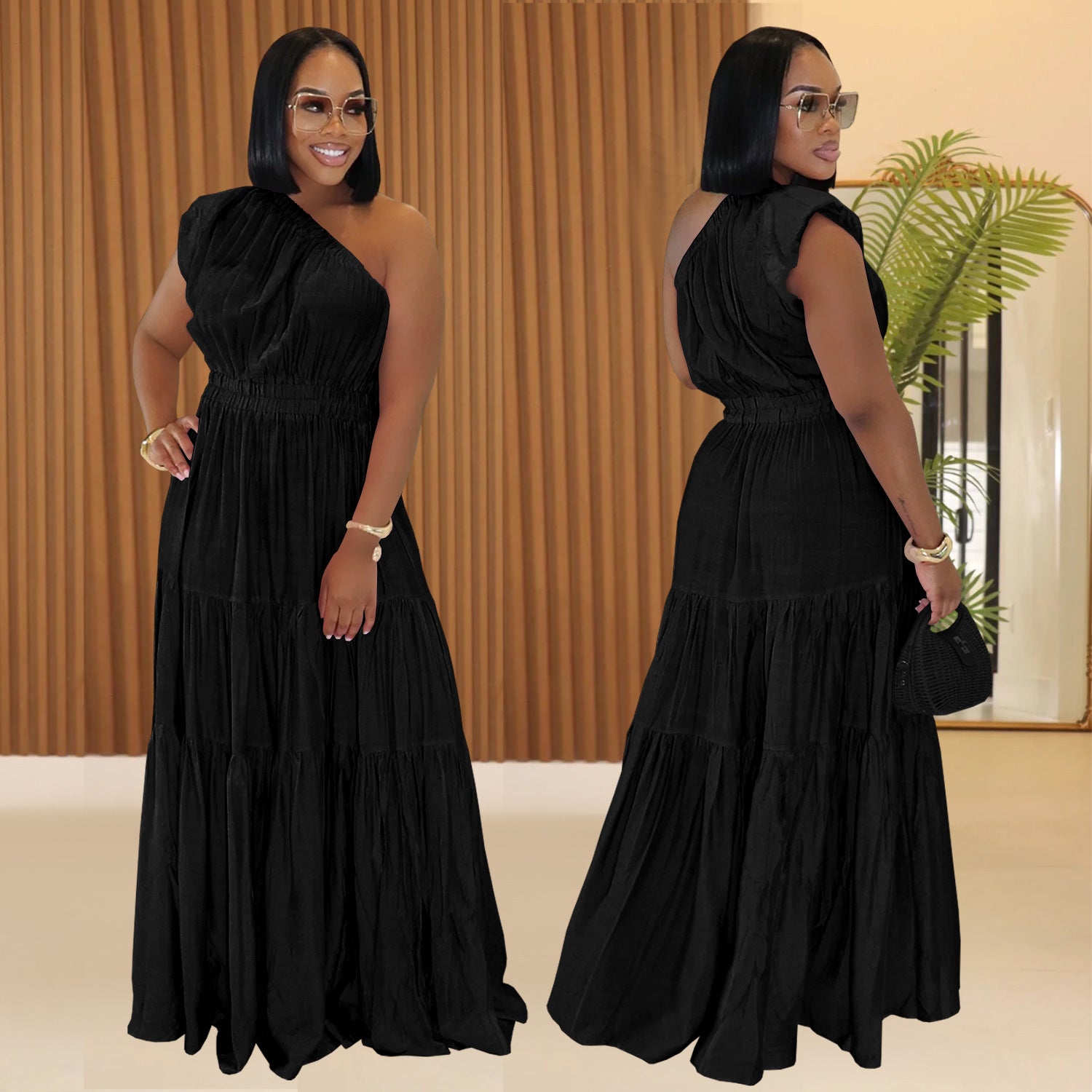 Chic Off-Shoulder Slim Fit Long Dress