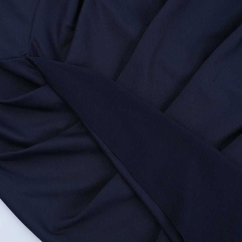 Long-Sleeve Thin Strap Slim Dress with Flounce for Fall and Winter 15