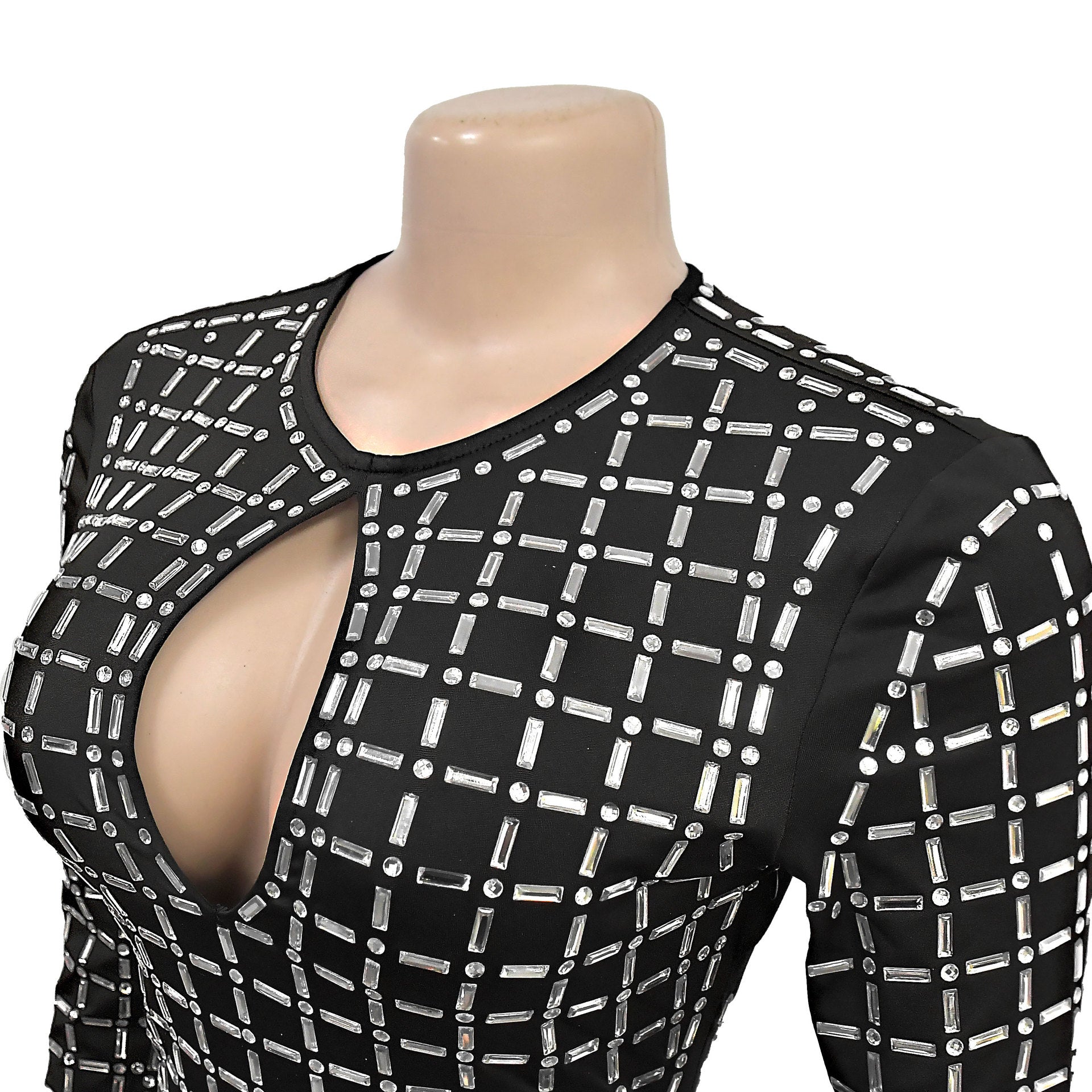 Women Sexy Beaded Long Sleeve Dress 22