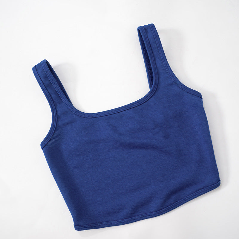 Women Fall and Winter Solid Casual Vest and Long Sleeve Crop Hoodies Two-piece Set 6