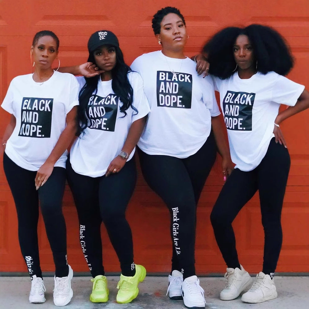 Women Spring Summer Letter Print Casual Sports Top and Pants Two-piece Set 3