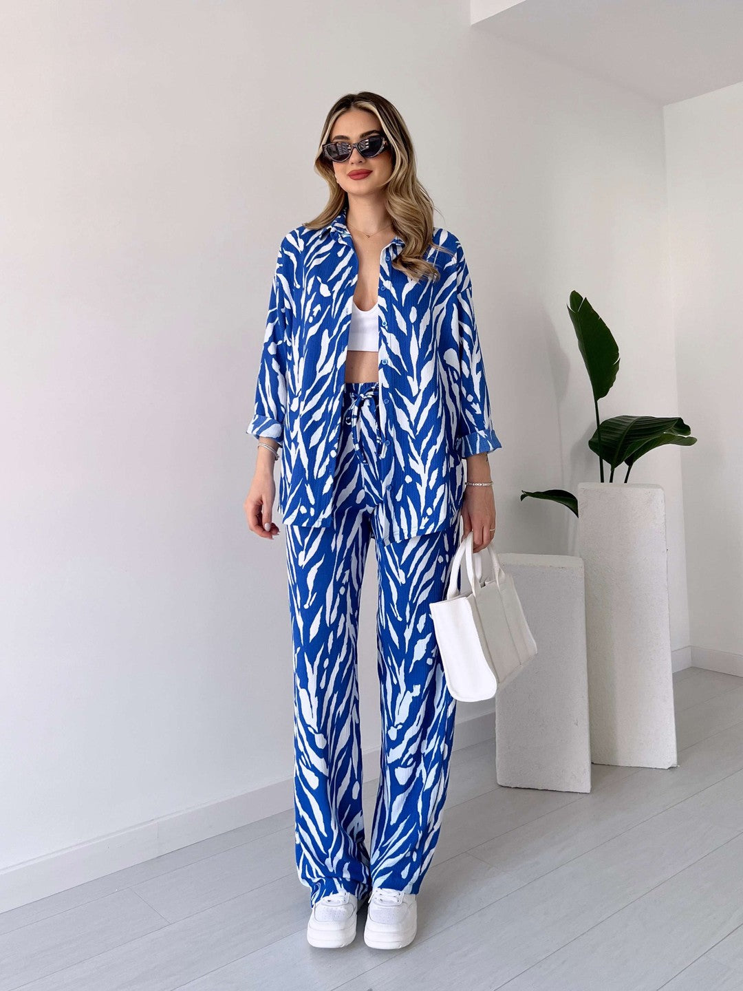 Women long-sleeved Top and long pants two-piece set 5