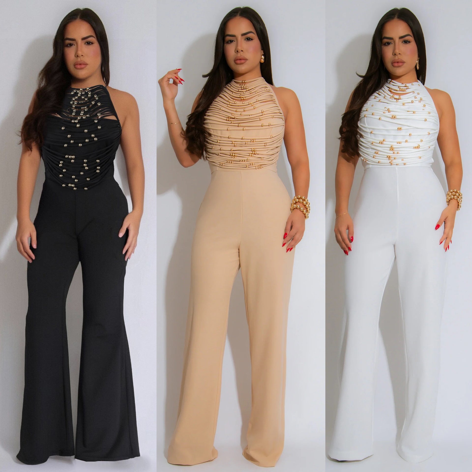 Women High Neck Sleeveless Jumpsuit 20