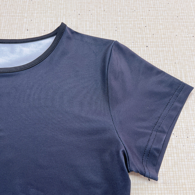 Women summer short-sleeved printed Top and Skirt two-piece set 12