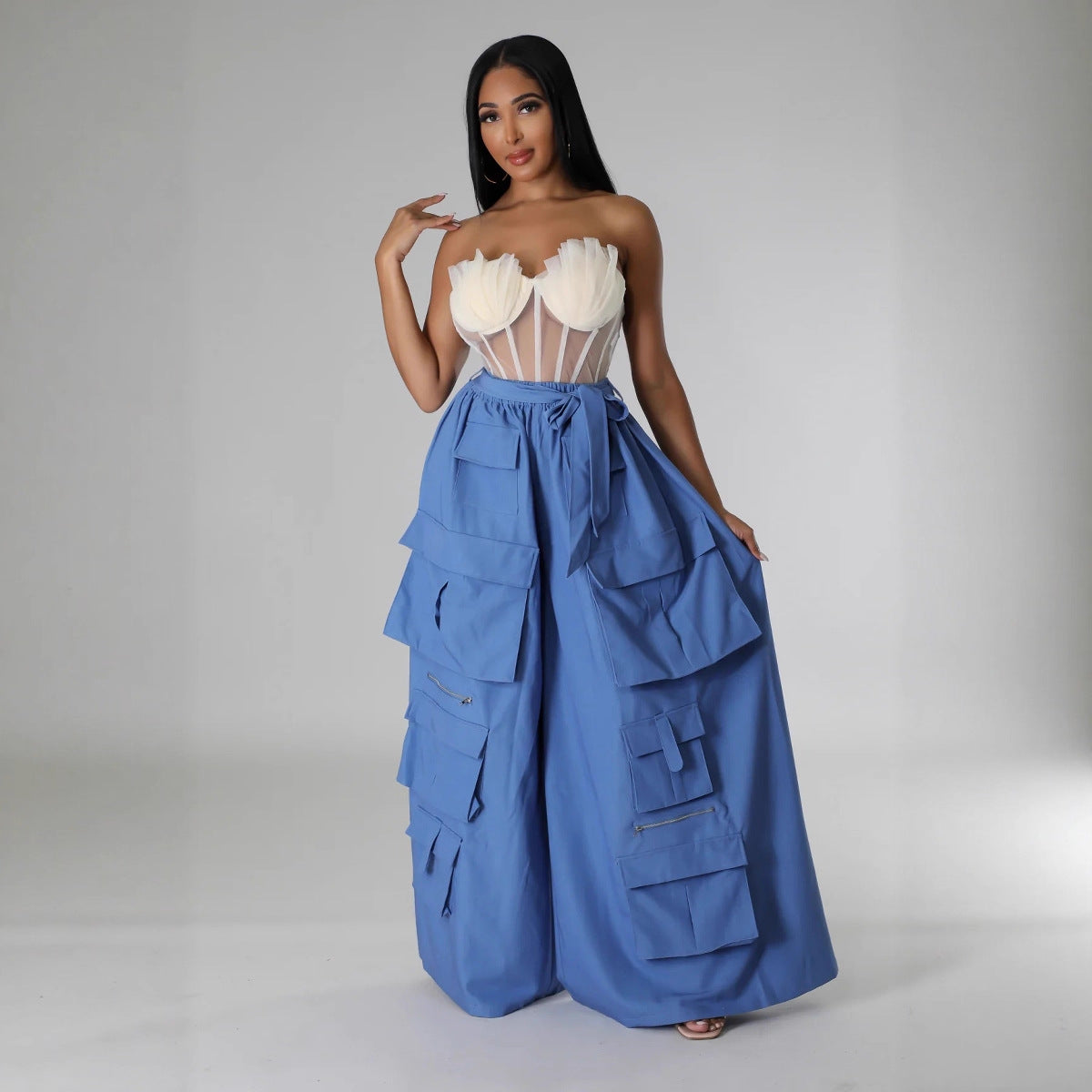 Women's Trendy Multi-Pocket Wide-Leg Pants 3