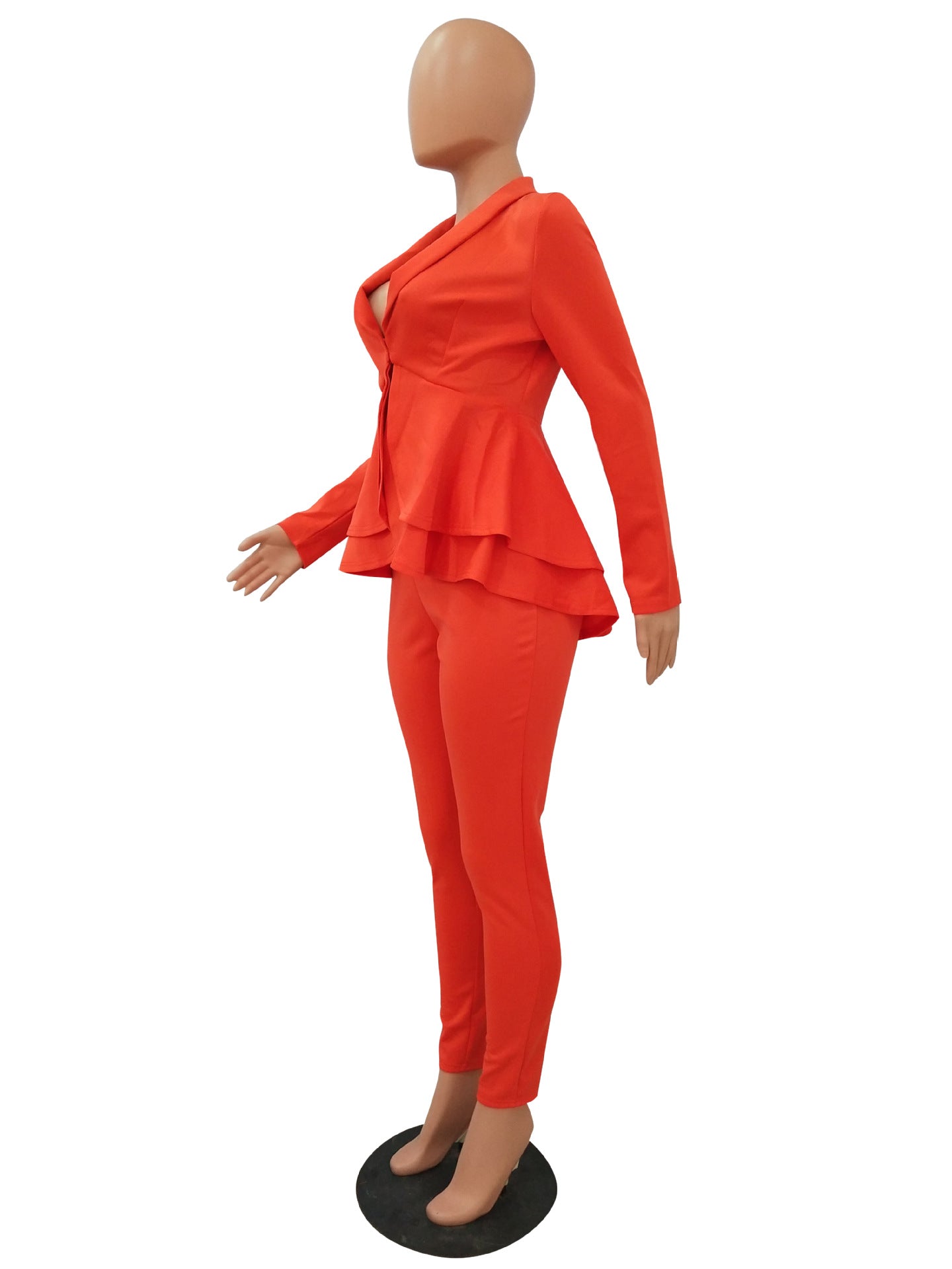 Fashion Ruffle Career Suit Casual Two Piece Set 23