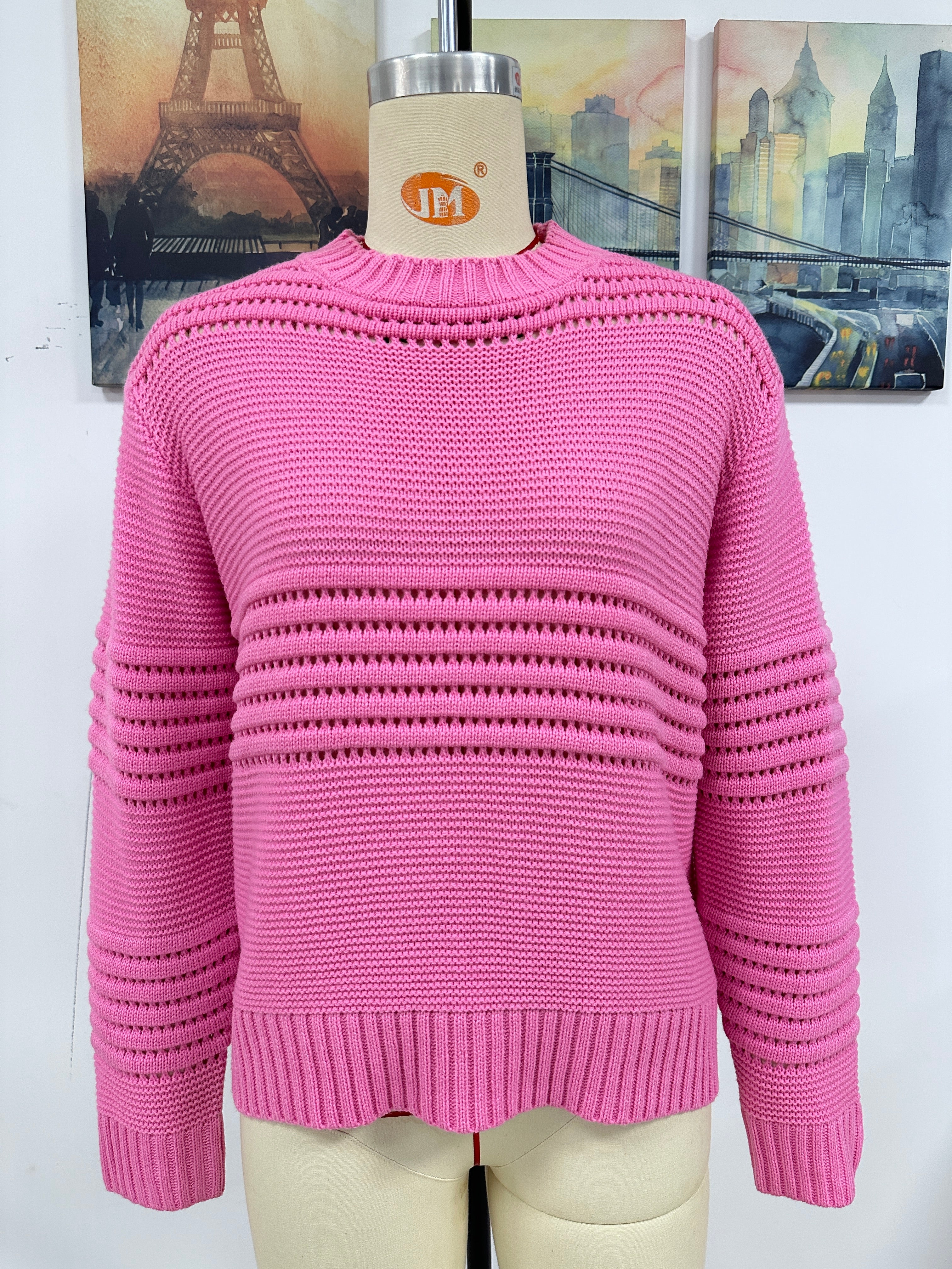 Autumn And Winter Pullover Sweater Ribbed Women's Knitting Shirt Fashion Sweater 19