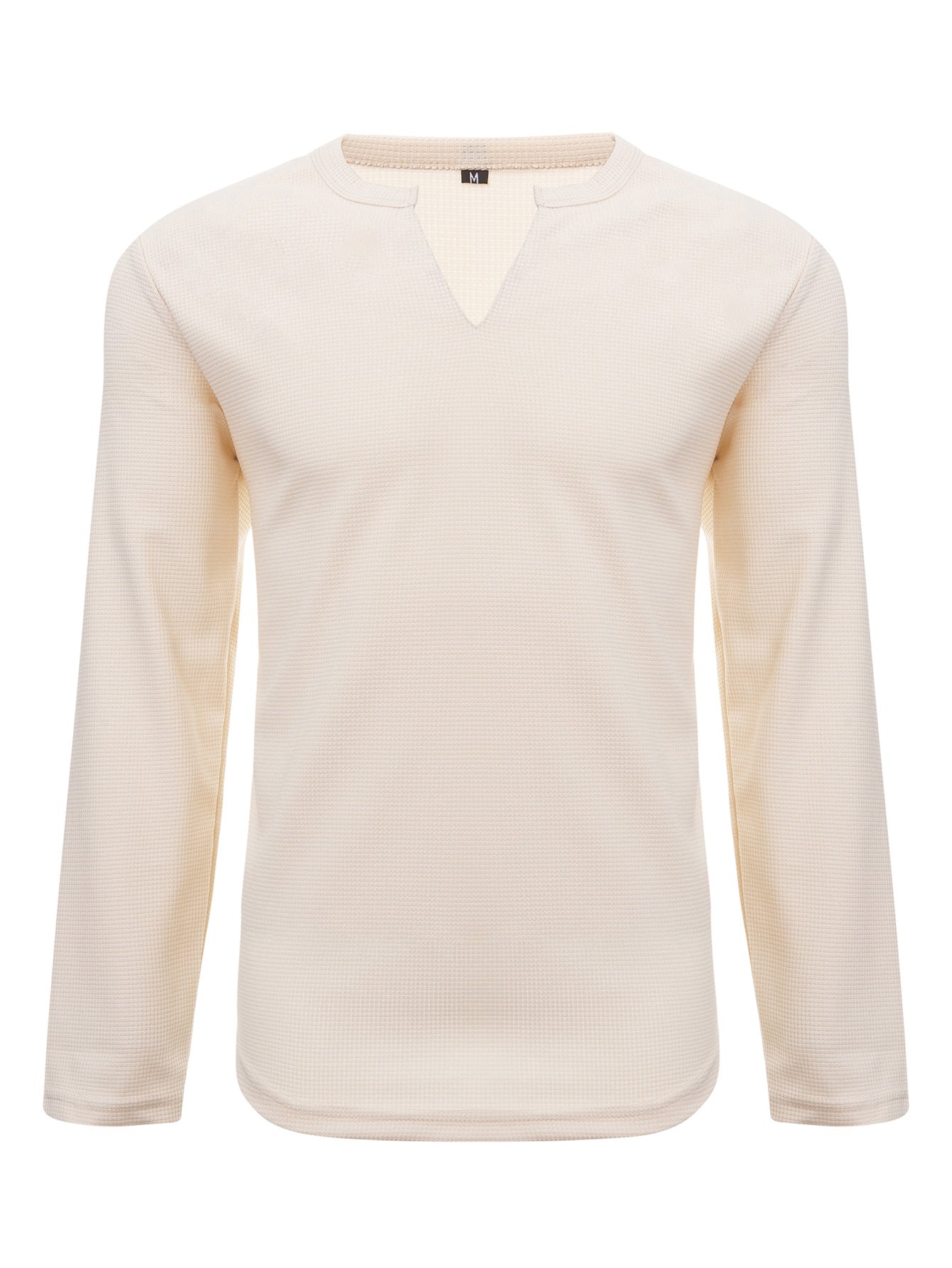 Men's waffle Solid Long Sleeve Basic Top 14