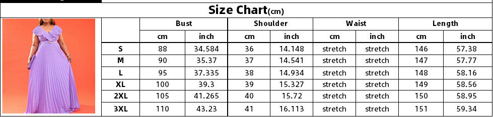 Women Summer Sexy Ruffled Pleated Maxi Dress with Belt 11