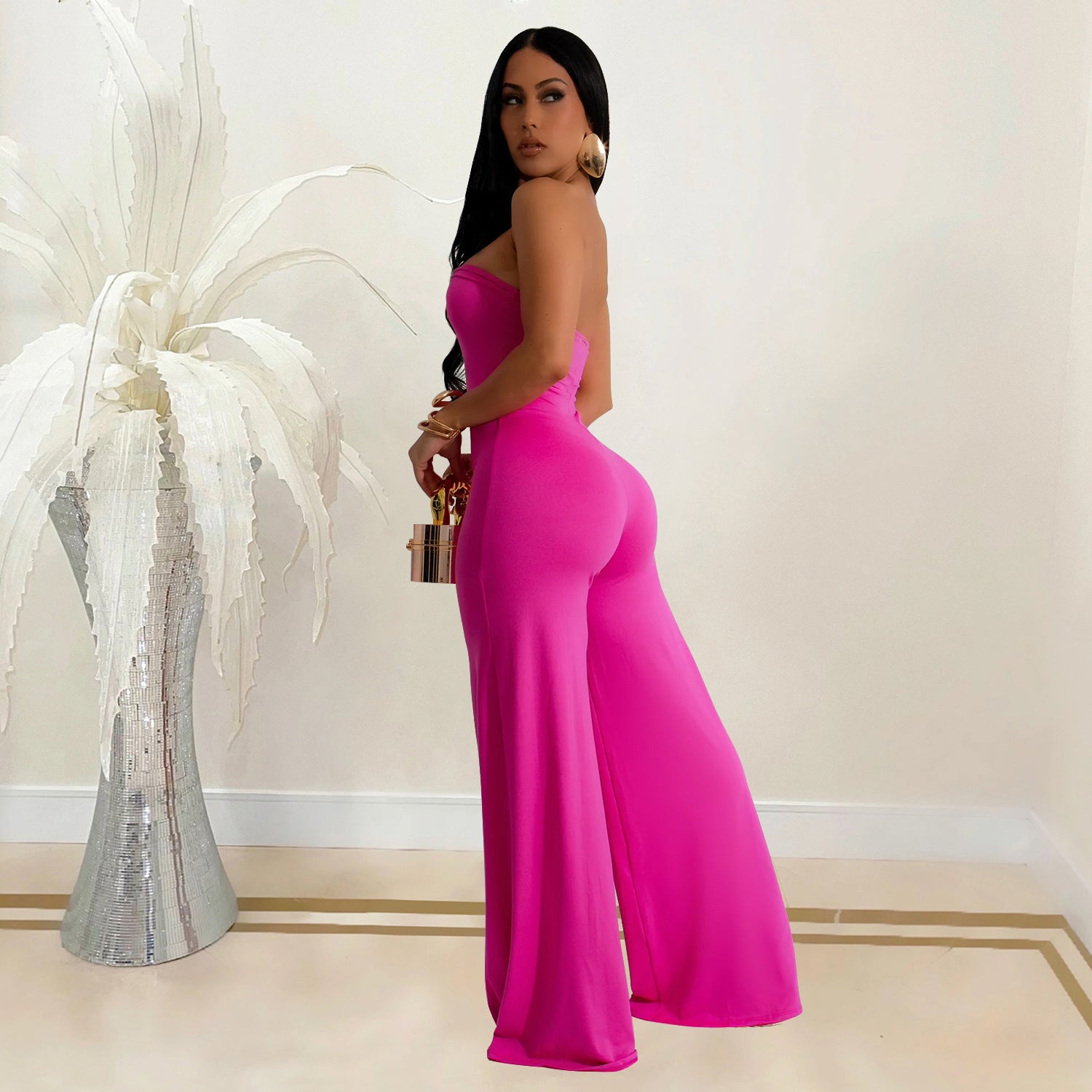 Women Solid off Shoulder Jumpsuit 9