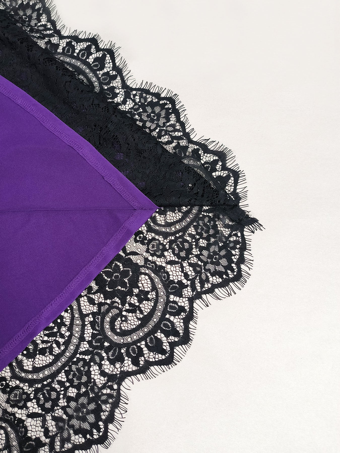 Women's Purple Strap Lace-Up Gothic Lace A-Line Dress 15