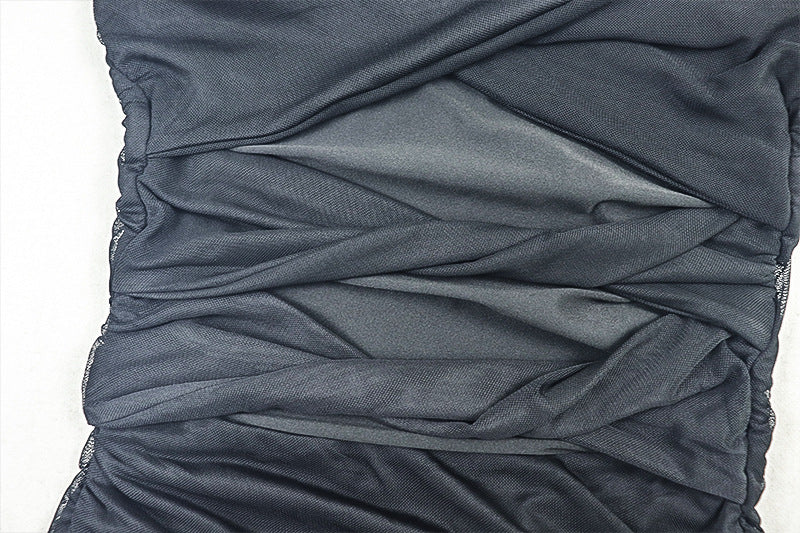 Women Cutout Pleated U-Neck Long Sleeve Solid Bodycon dress 15