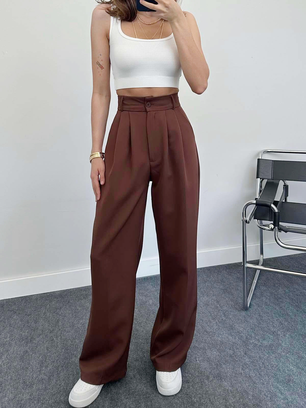 Women Spring/Summer Casual Elegant Straight-Leg Pants 4