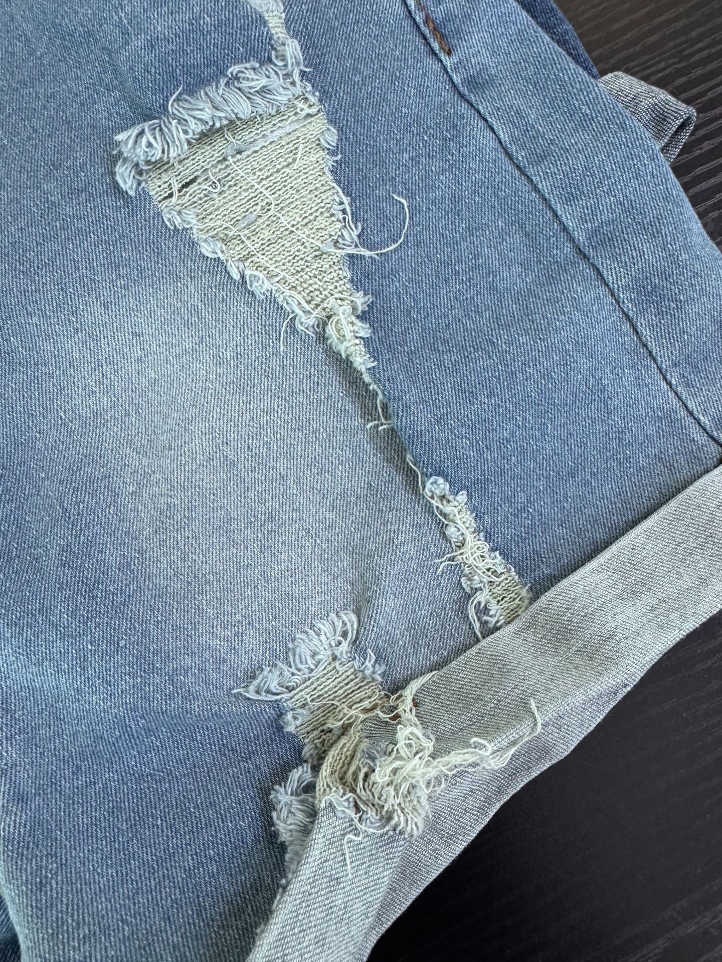 Plus Size Women Sexy Ripped Stretch Denim Shorts 14