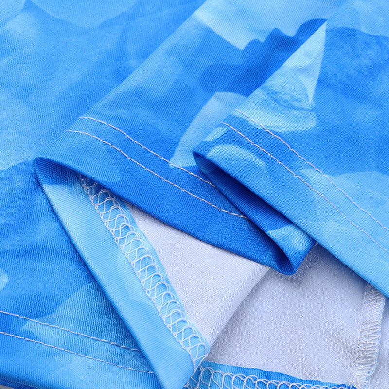 Women summer printed hooded Strap Bodycon Dress 18