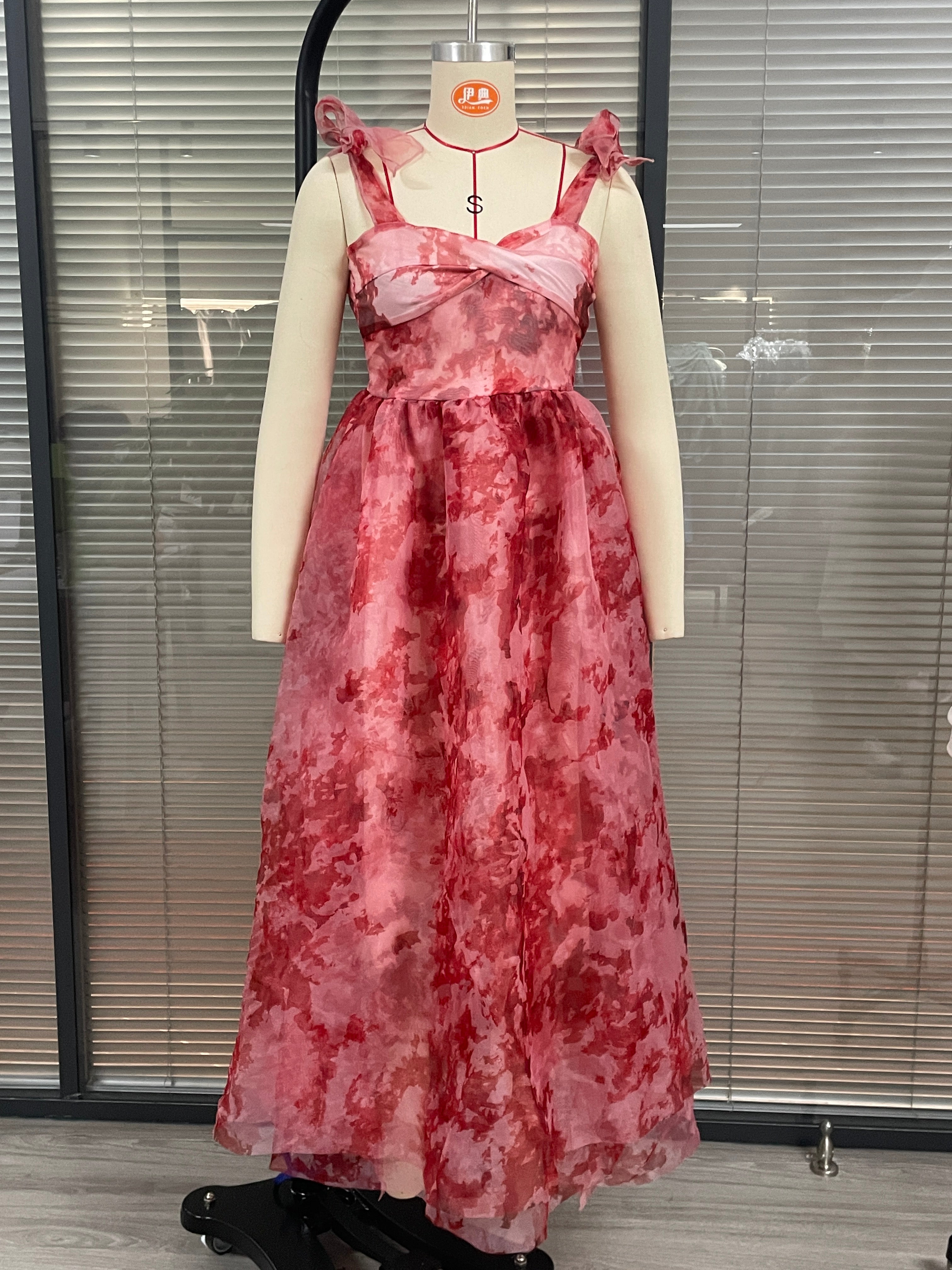 Women sexy rope suspender floral dress 4