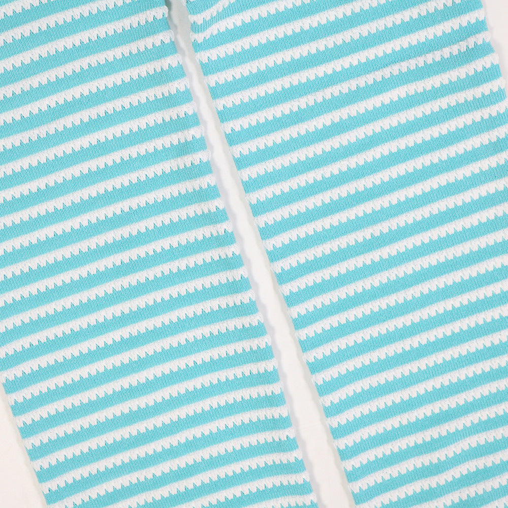 Women jacquard striped lace-up Crop Top and pencil pants two-piece set 21