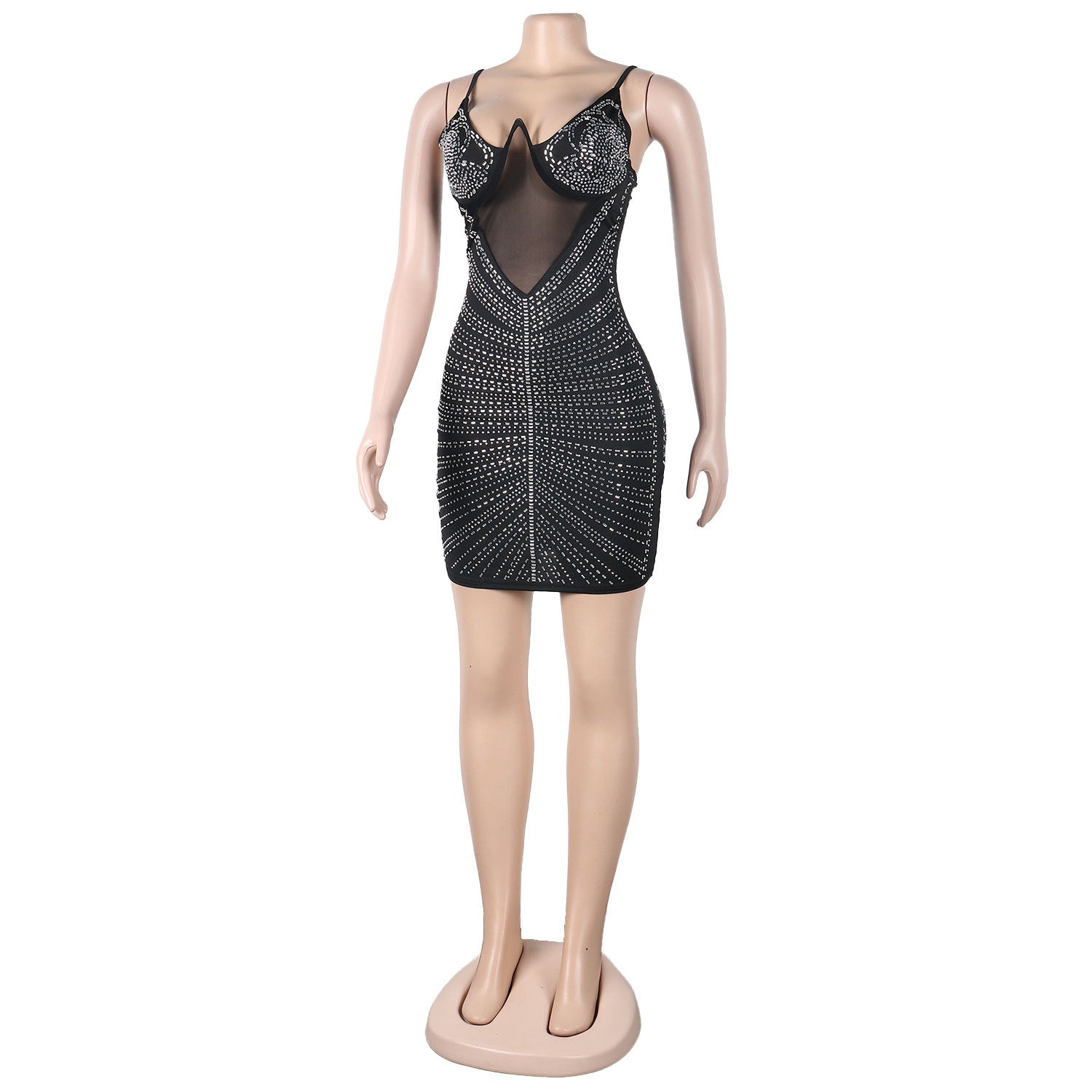 Sexy Beaded Strap Dress Nightclub Wear 14
