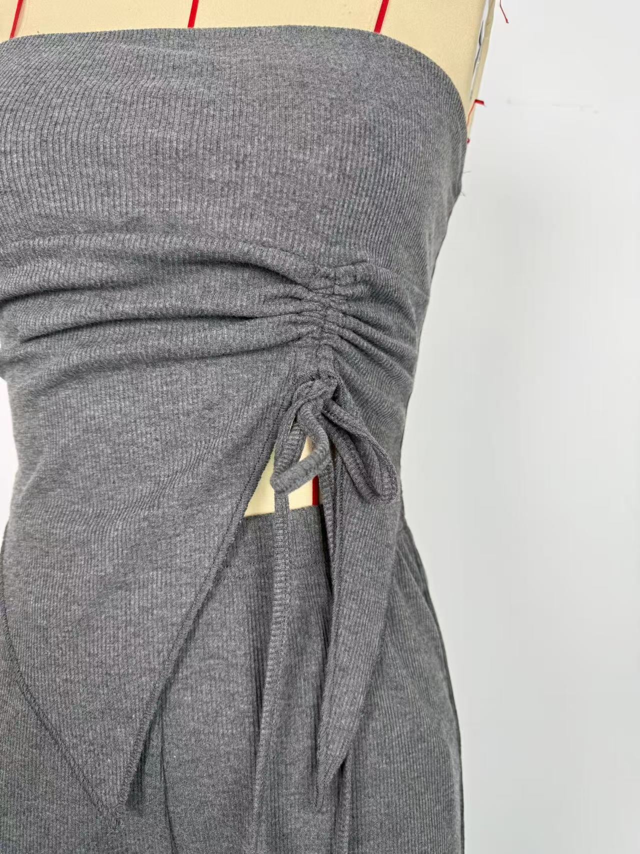 Women Sexy Ribbed Top and Pants Ribbed Two-Piece Set 12