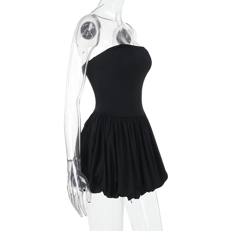 Strapless Sexy Low Back Slim Waist Bubble Hem Dress 10