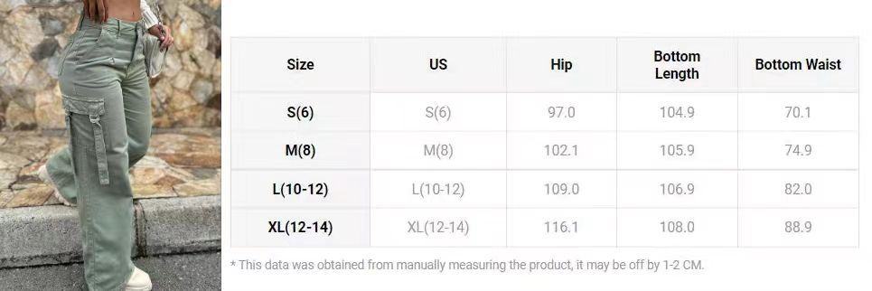 Women American Cargo Casual Straight Pants 10