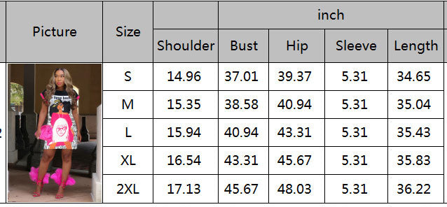 Fashion Ladies Cartoon Character Letter Print Round Neck Short Sleeve Casual Dress 8