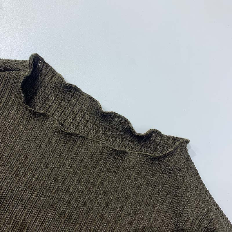 Autumn And Winter Slim Waist High Collar Slim Fit Knitting Long Dress For Women 18