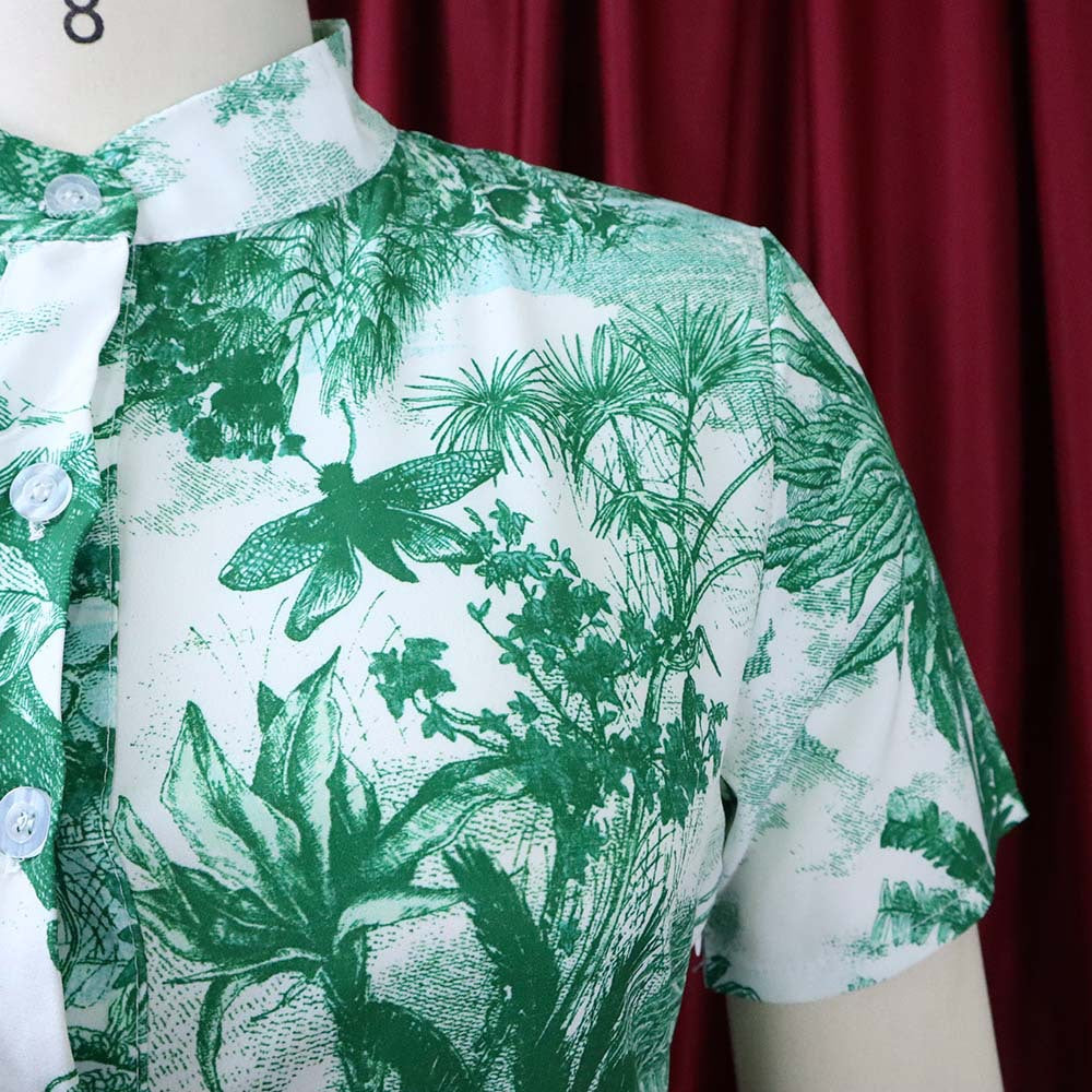 Plus Size Summer Women Printed Short Sleeve Dress 21