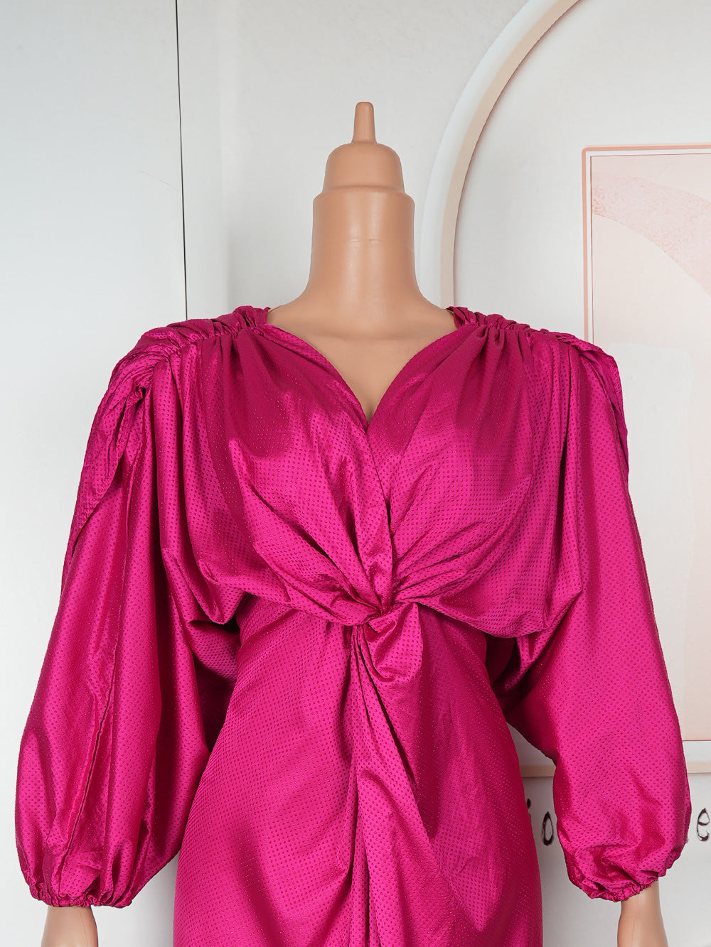 Plus Size Women V Neck Raglan Sleeve Dress 20