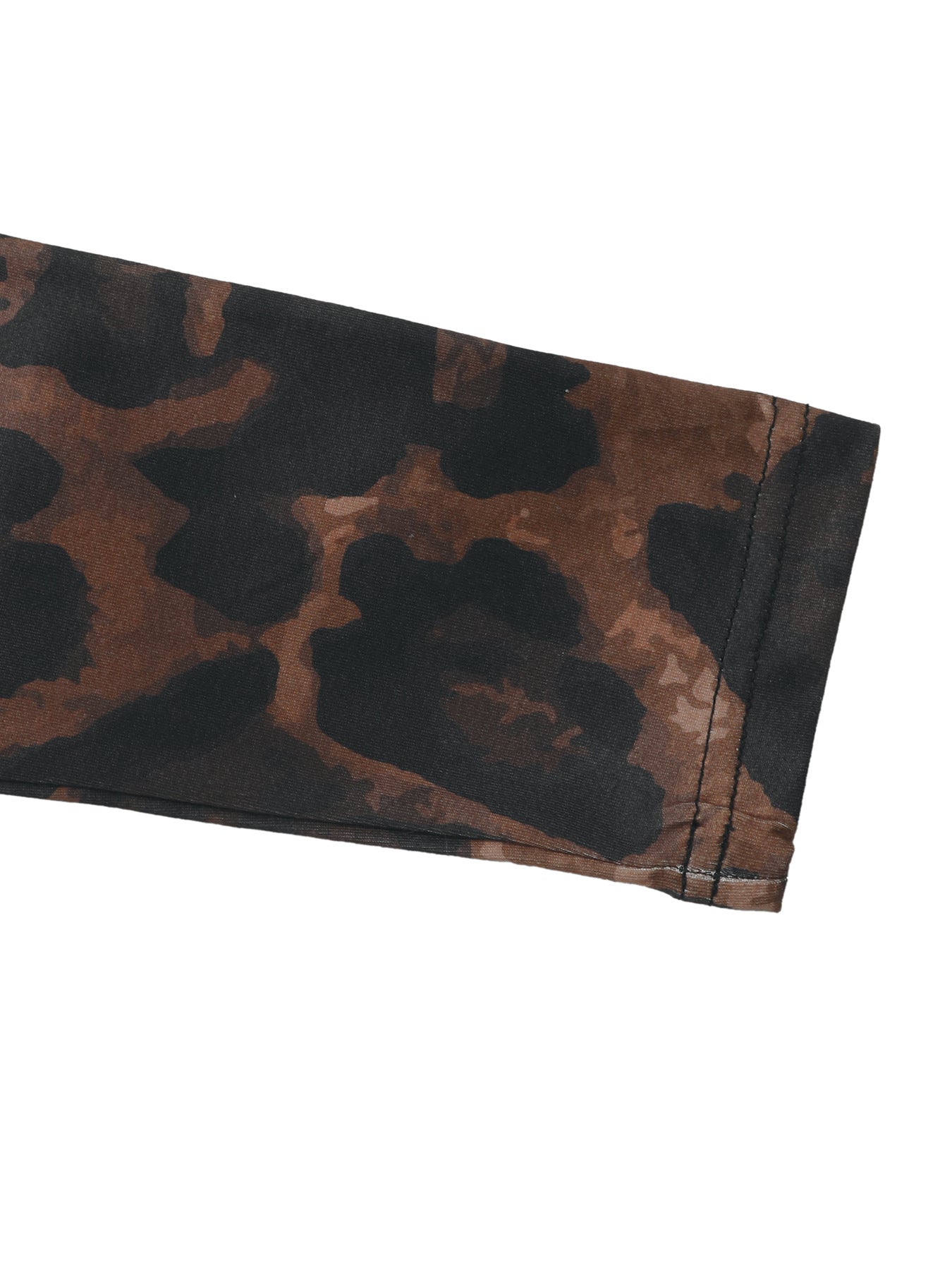 Women's Sexy Round Neck Long-Sleeve Leopard Print Slit Two-Piece Skirt Set 10