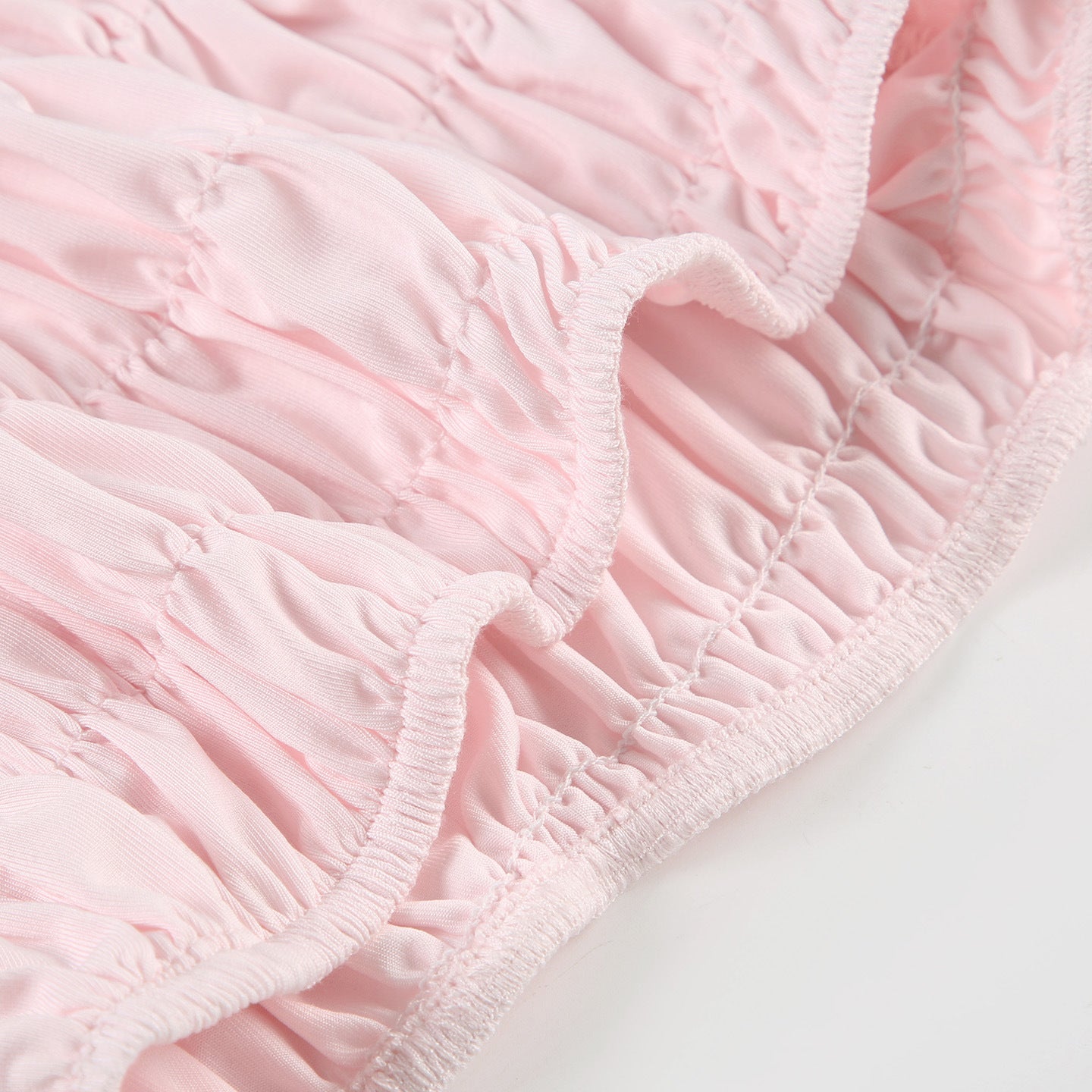 Women Bow Pleated Camisole Shorts Two-Piece Set 15