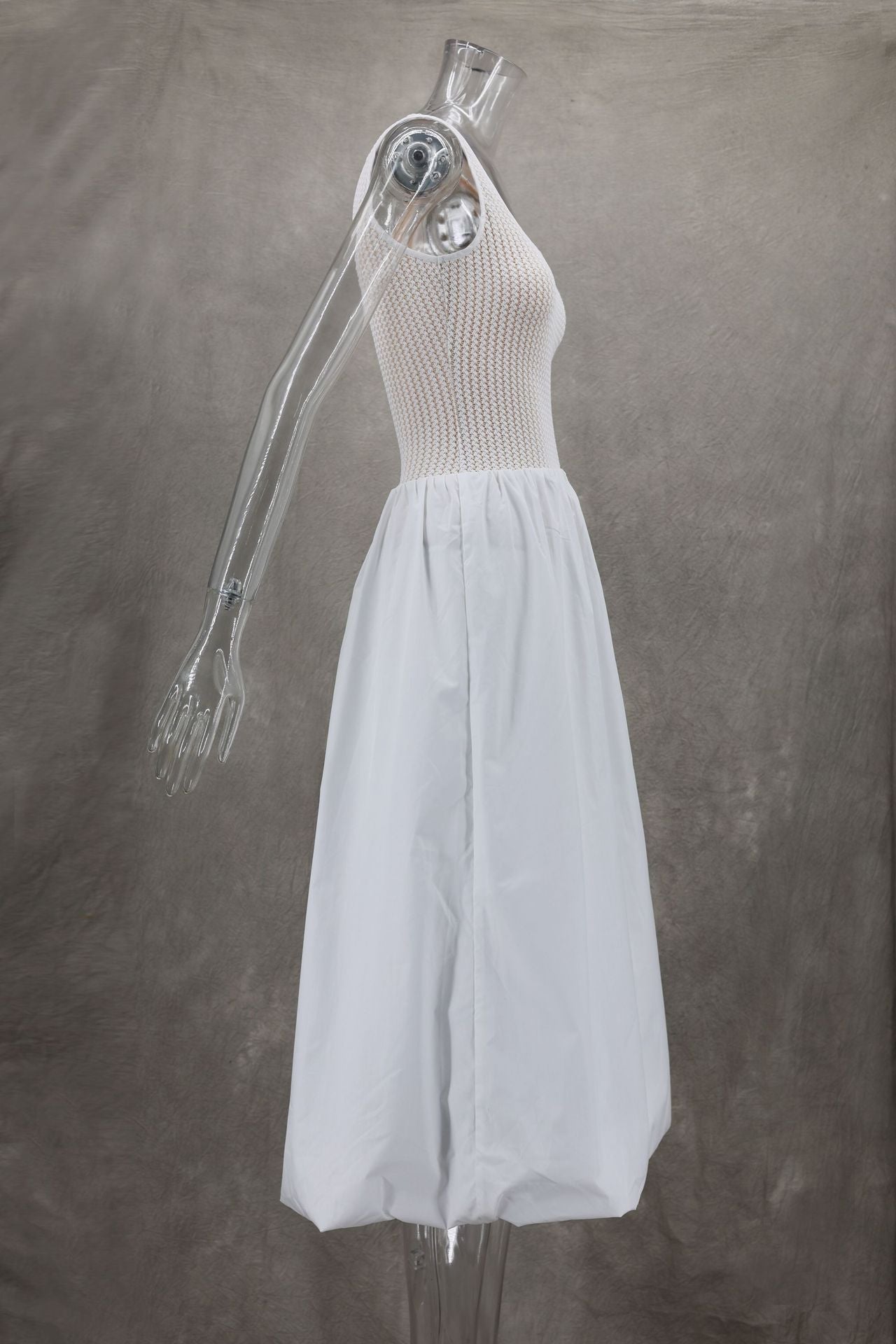 Fashion Summer Sleeveless Mesh Patchwork Sleeveless Slim Chic Dress 12