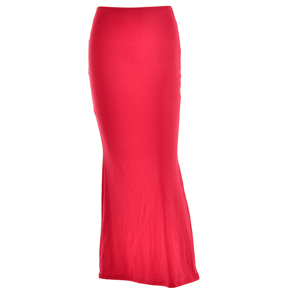 Autumn sexy trendy versatile slim solid color Bodycon long skirt for women 12
