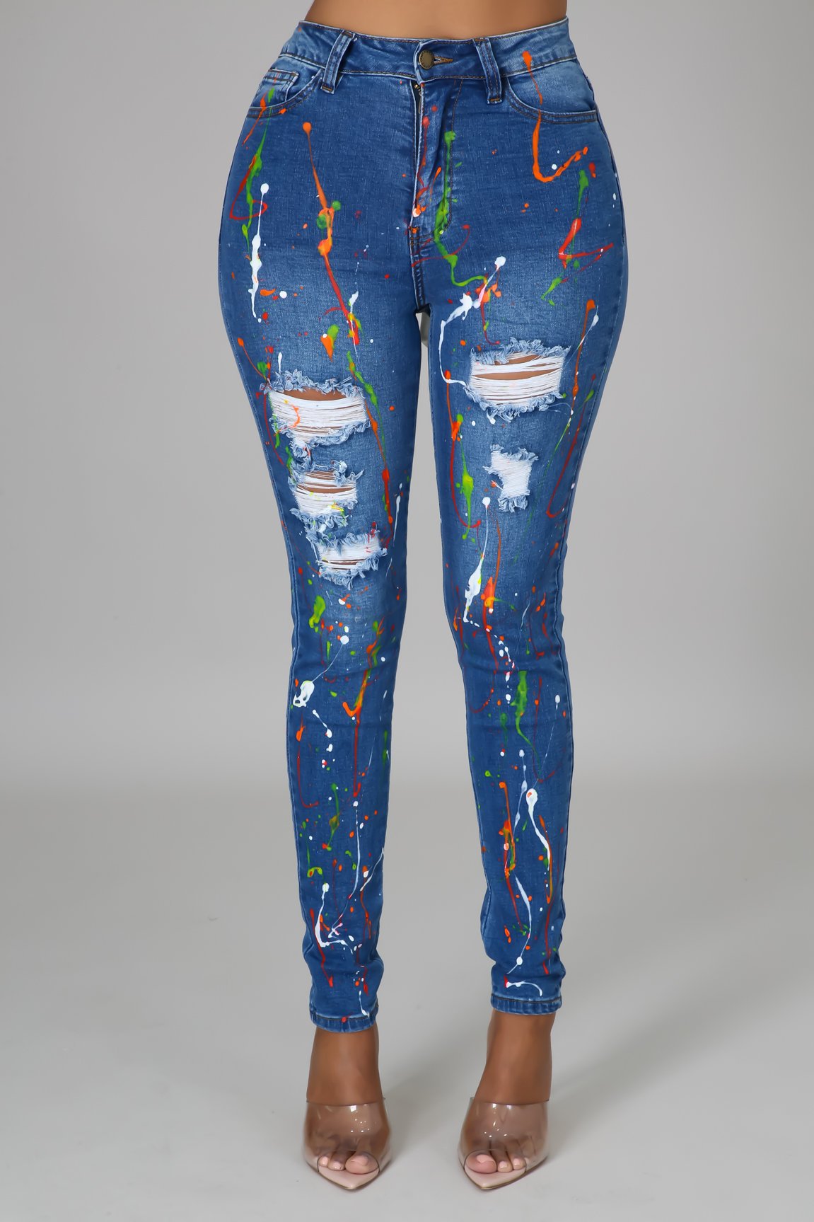 Women Ripped Denim Pants 3