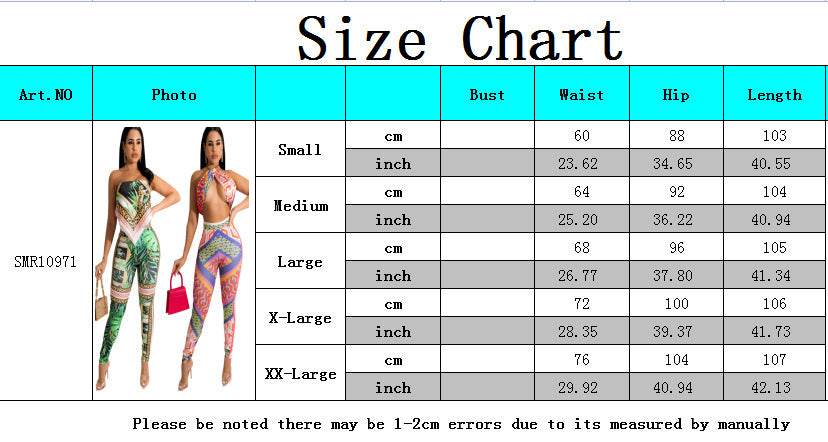 Sexy Fashion Printing Sexy Two-Piece Pants Set 8