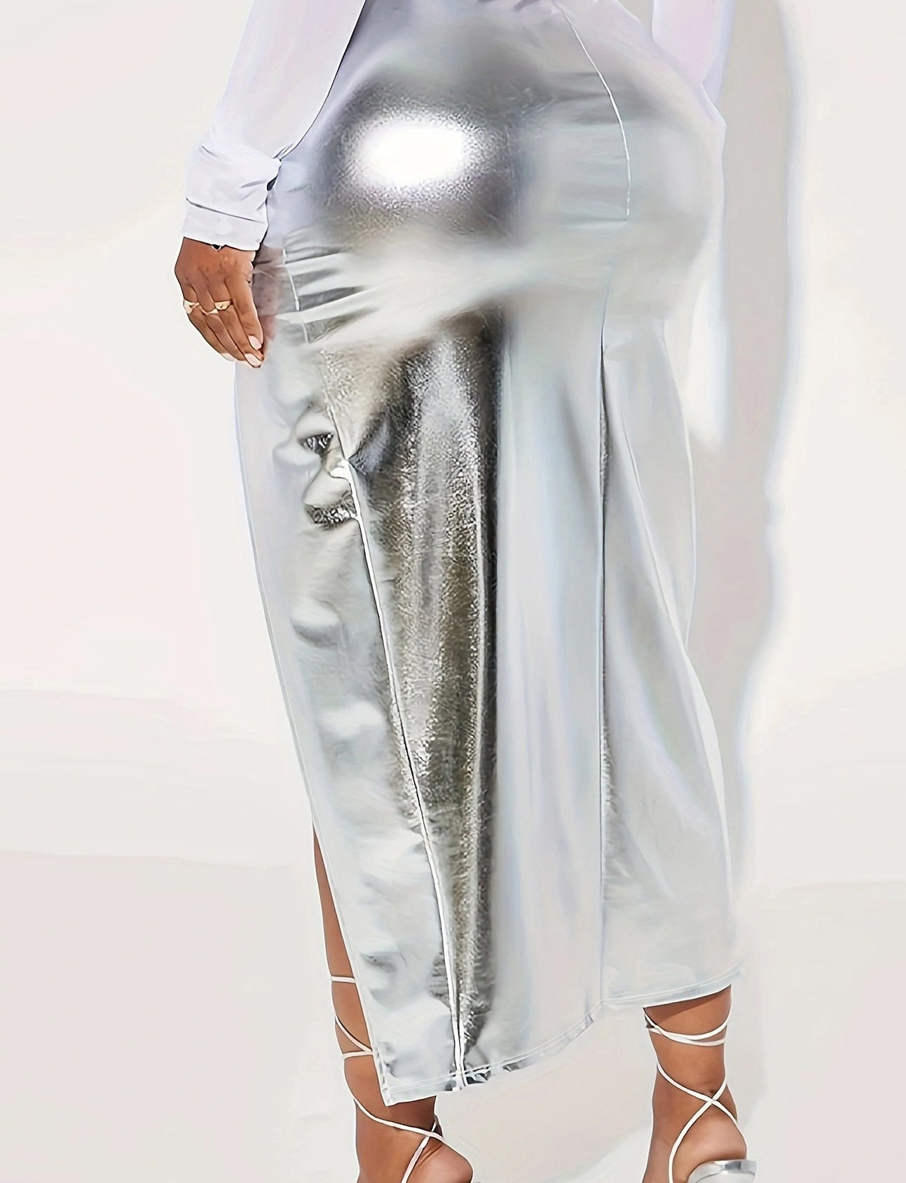 Women Elegant Slit Asymmetric Skirt 6